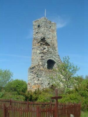 Ruiner av den svenske kirken på 'Odensholm' som øya het i svensketiden