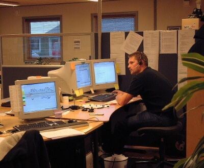 DATs døgnbemannede operasjonsentral ved hovedkvarteret i Vamdrup