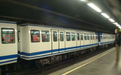 Undergrunnsbanen i Madrid ved stasjonen Banco de Espanya