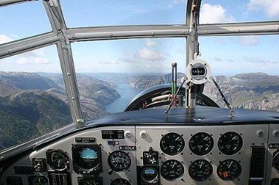 Lysefjorden  sett fra cockpiten