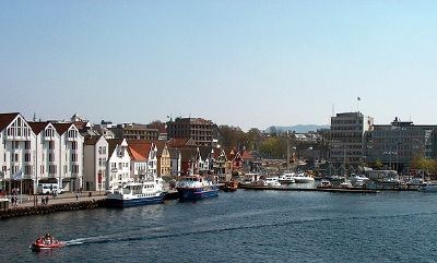 Stavanger havn ved avreisen til Skudeneshavn