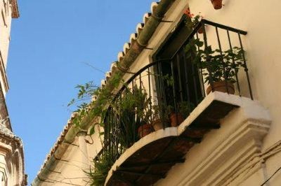 En av mange balkonger i Malaga.