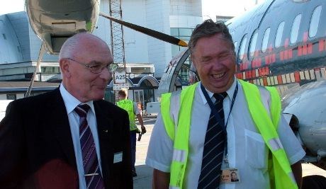 Direktør Kjell Fredheim og Per Levring fra Atlantic Airways, som er Coast Airs samarbeidspartner i København
