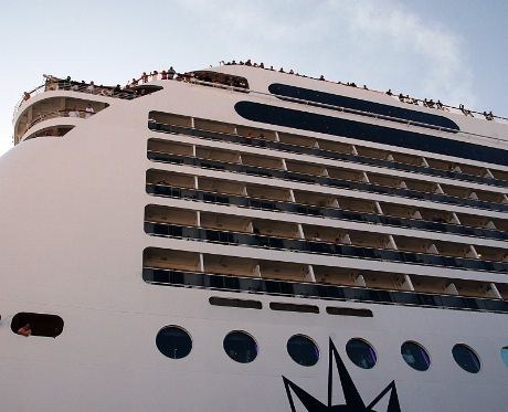 Høyt opp på "MSC Magnifica"