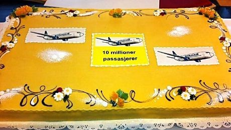 Ryanair passerte 10 millioner reisende på Sandefjord -Torp