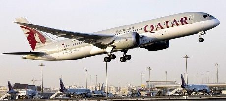 Qatar Airways flight QR075 tar av fra  Doha med kurs for London -Heathrow.