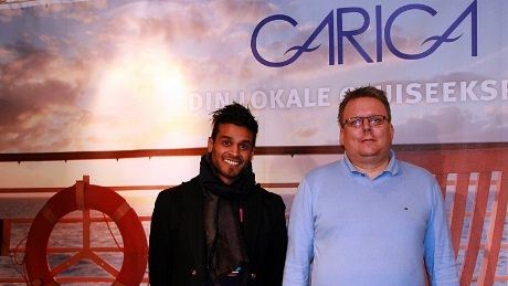 Cruisebyrået Carica fra Sandnes deltar for første gang i Telenor Arena. Ivar Fernandez Jensen og Magnar Haugland hadde tatt turen over til Fornebu