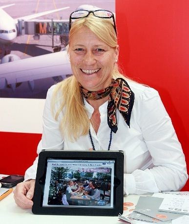 Corinna Born er markedssjef for München Airport. Her presenterer hun flyplassen under GTM -Germany Travel Market  2013