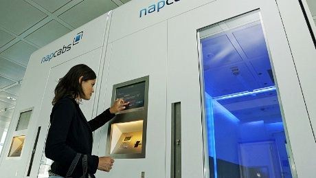 Napcabs-automat. Her kan man sjekke inn for en kort blund nårsom helst på døgnet  (foto:MUC)