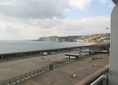 Utsikt over Dover fra lugaren