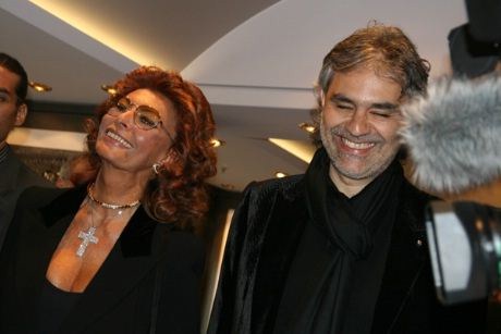 Sophia Loren og Andrea Bochelli fant tydeligvis tonen seg imellom.