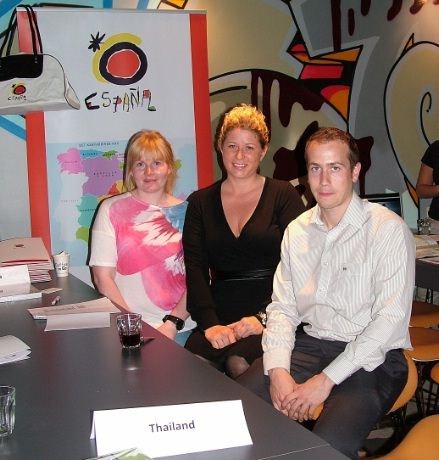 Spania sterkt tilstede med (fra venstre) Karen Sand, Maiken Edionseri og Alberto Insa fra den spanske ambassadens turistkontor.
