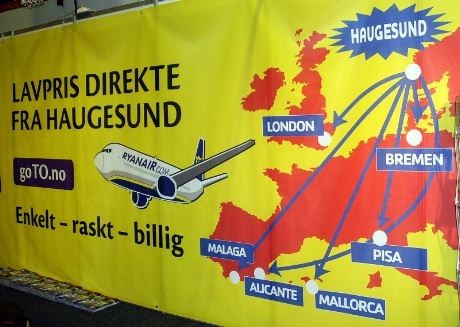 Ryanairs Haugesundsavganger markedsføres også i Stavanger. Dette året tilbyr det irske lavprisselskapet hele seks destinasjoner fra flyplassen på Karmøy
